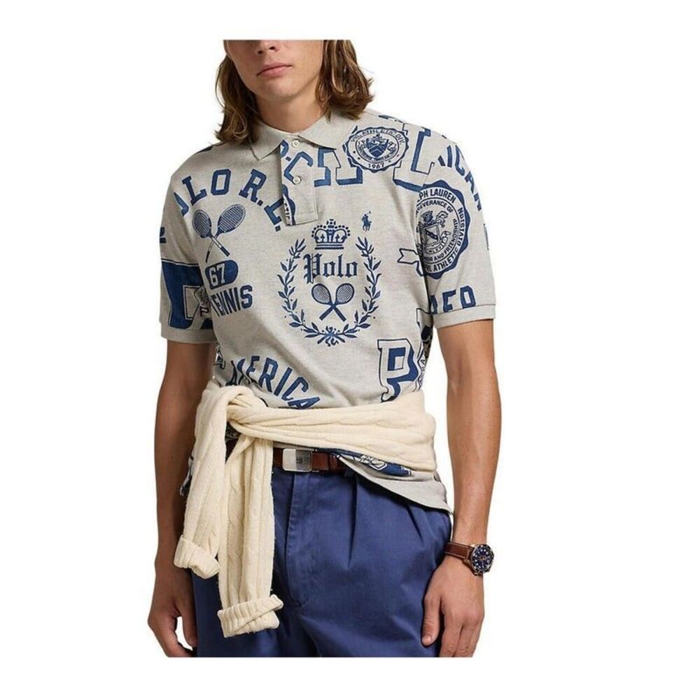 NWT Polo Ralph Lauren Men's Polo Shirt XXL Classic Fit Mesh Graphic Polo Shirt